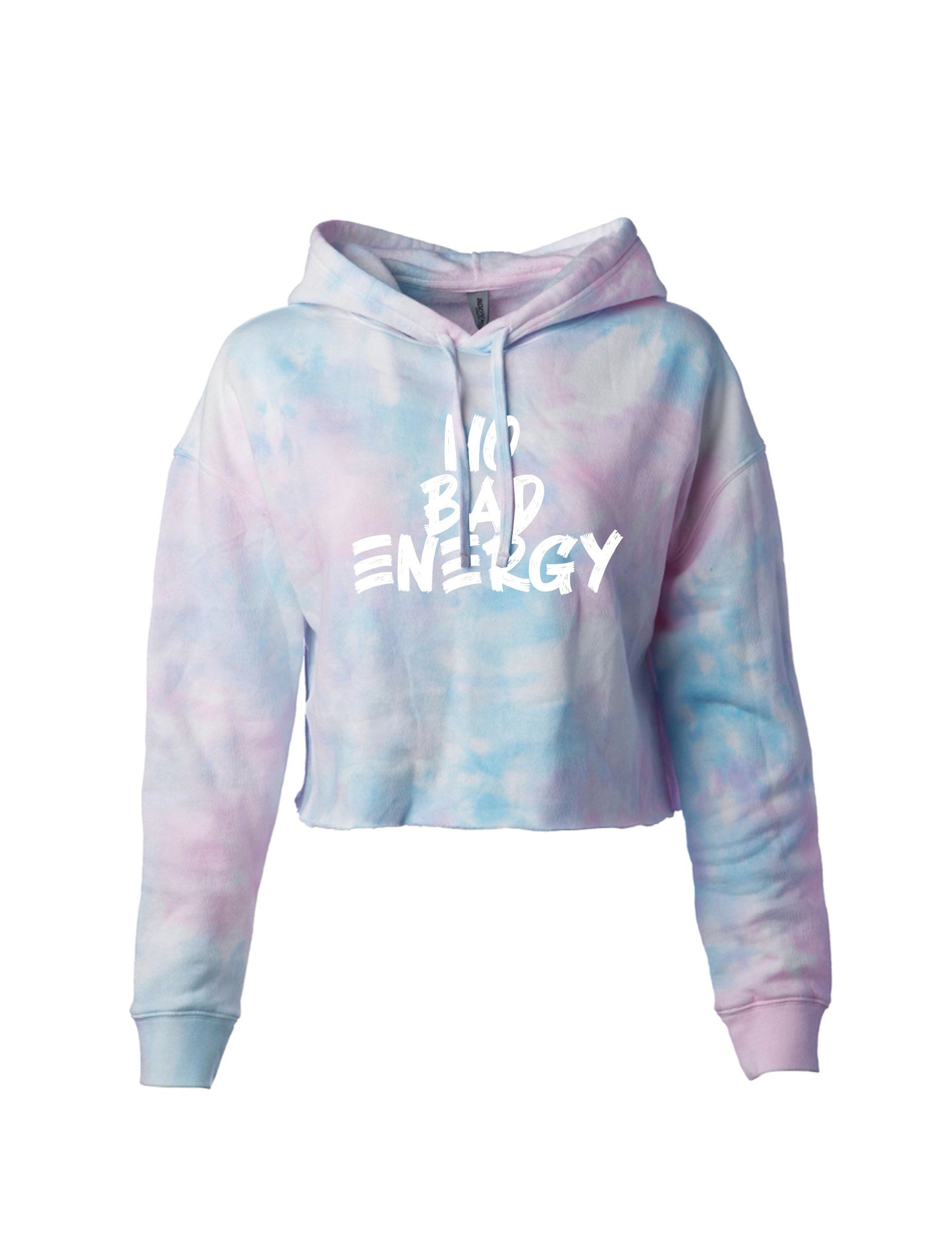 No Bad Energy Cotton Candy Crop Top Hoodie